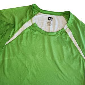 REI‎ Performance Adult XL Lime Green Crew neck Short Sleeve Running T-Shirt Vent